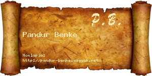 Pandur Benke névjegykártya